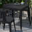All-Weather Resin Top Square Table & 4 Metal Chairs with Poly Resin Seats