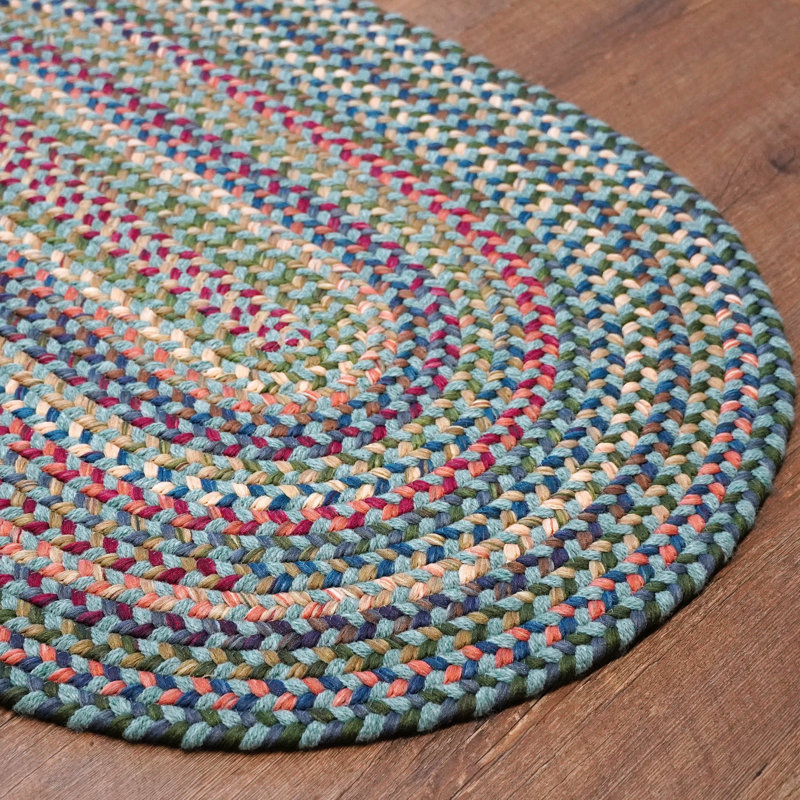 Tapis multicolore en laine, Ovale 3 pi x 5 pi