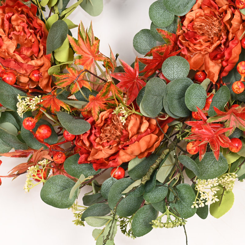 Couronne florale artificielle 24 po 24 po