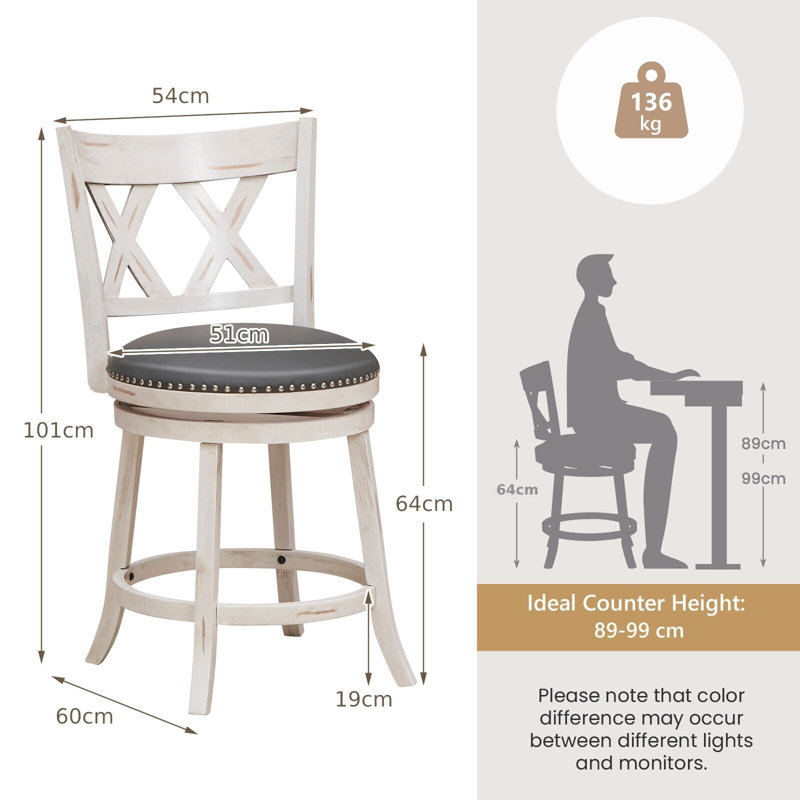 Desdemona Swivel Upholstered Counter Stool