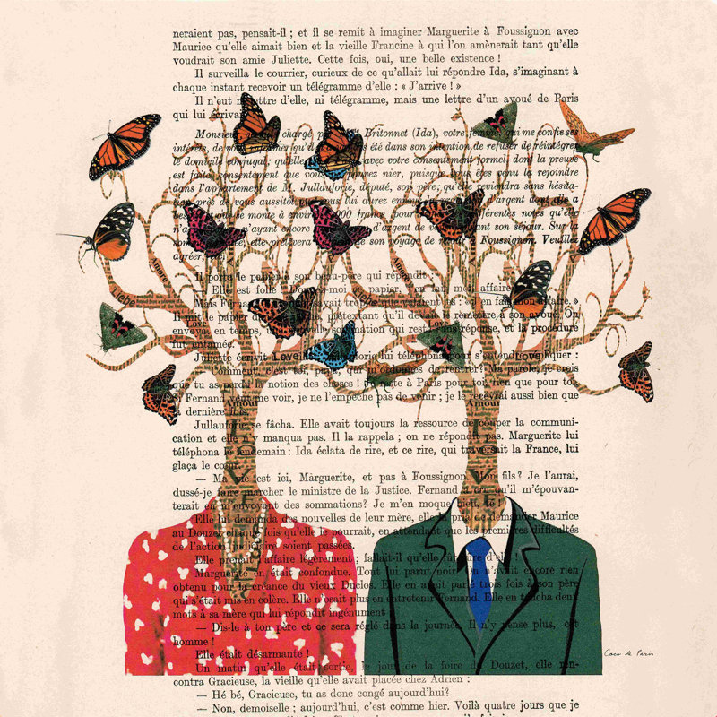 Mister and Mistress Tree - Peinture, H 12 po x l 12 po, Non, Toile tendue