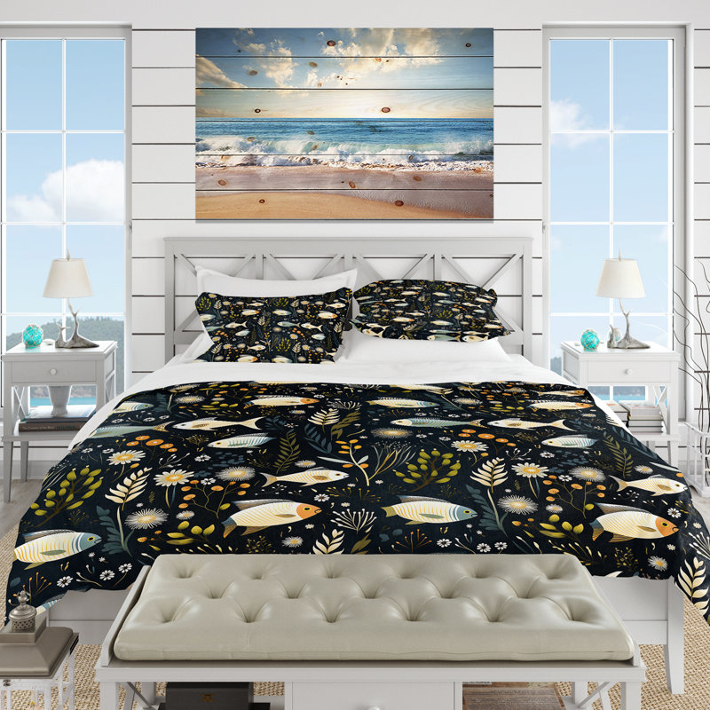 Ensemble de housse de couette bleu marine, Housse de couette pour très grand lit et 2 très