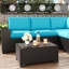  Ensemble de meubles de patio 6 pièces, ensemble de conversation modulaire en rotin noir-714796603-714796993