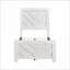 Lit simple à panneau en bois avec finition blanche à motif en V - Mobilier de chambre à coucher compact livré dans une boîte