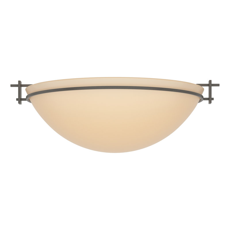 Moonband Semi Flush Mount, Dark Smoke, Sand, 6.5" H x 15.9" W x 15.9" D