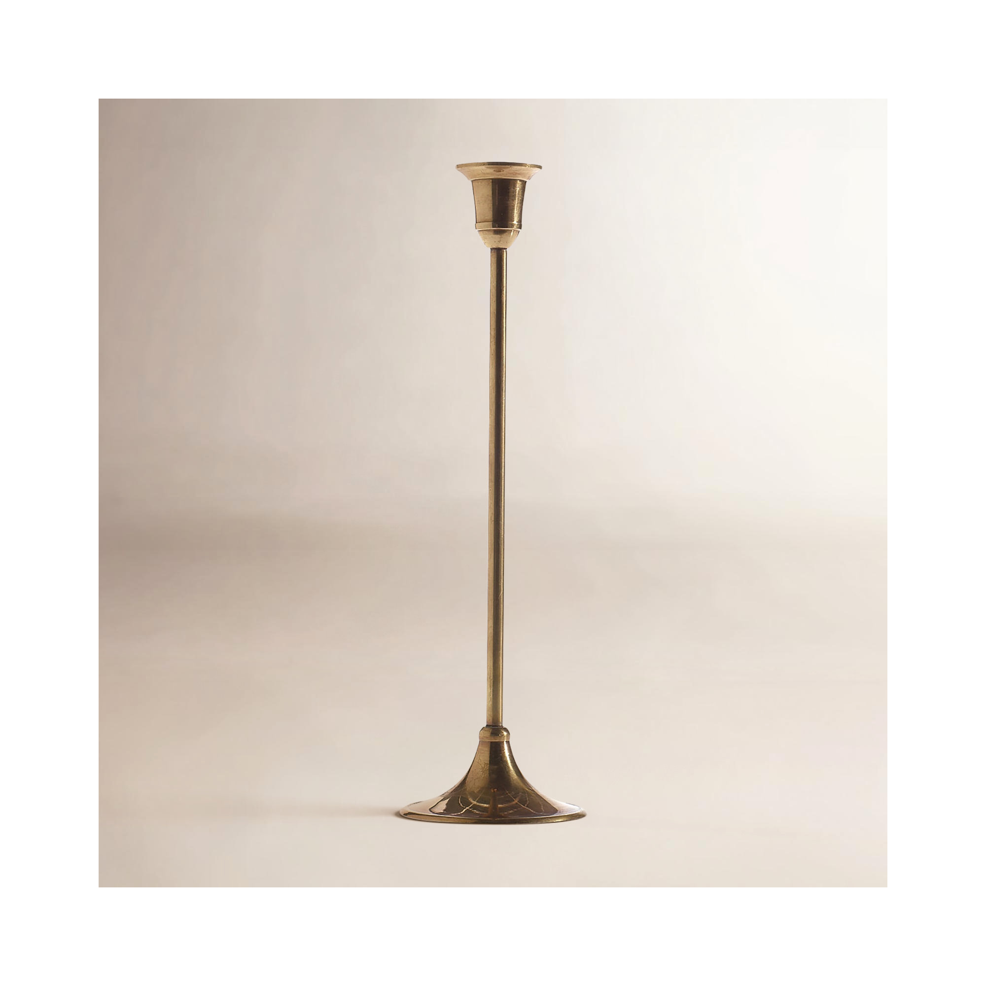 Metal Tabletop Candlestick, 11" H x 3.25" W x 3.25" D