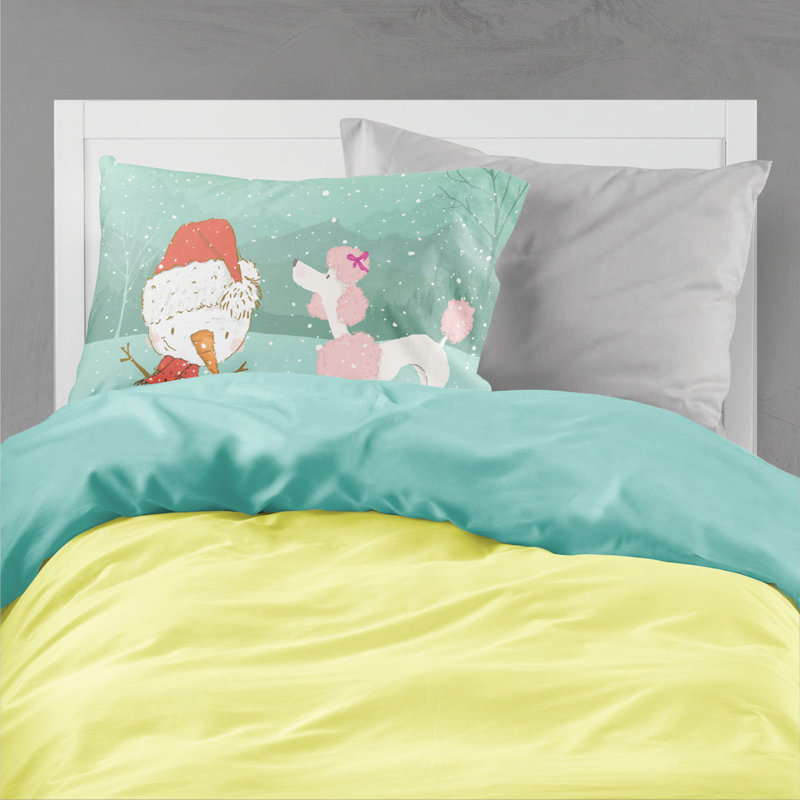 Snowman Christmas Microfiber, Pink Poodle