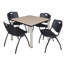 Plateau de table Kee Square, 4 chaises empilables-614626974-614626948-614626951