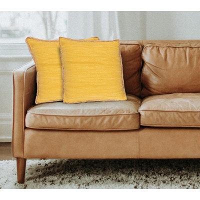Ingrassellino Handmade Cotton & Jute Textured Throw Pillow