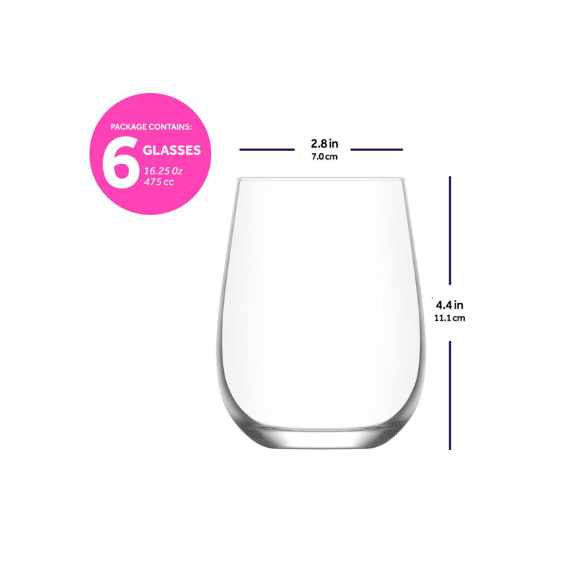 Verres à vin sans pied 16,25 oz