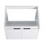 Meuble-lavabo de 24 po avec lavabo en résine, 2 portes à fermeture douce, fixation flottante, blanc brillant, charnières de fermeture murales élégantes, conception de fixation,