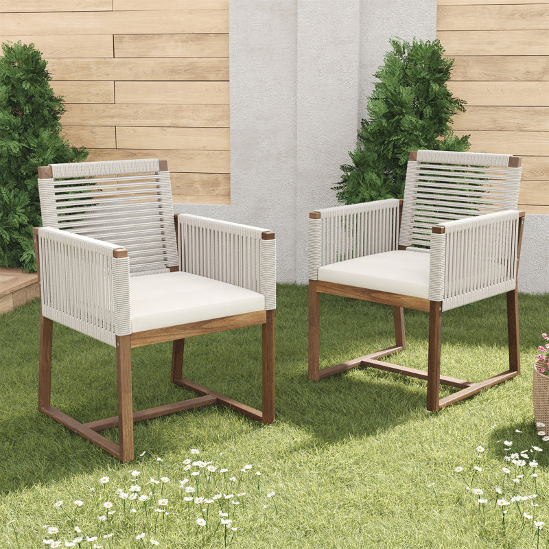 Ensemble de 2 chaises de salle à manger d'extérieur (excluant la table), Blanc
