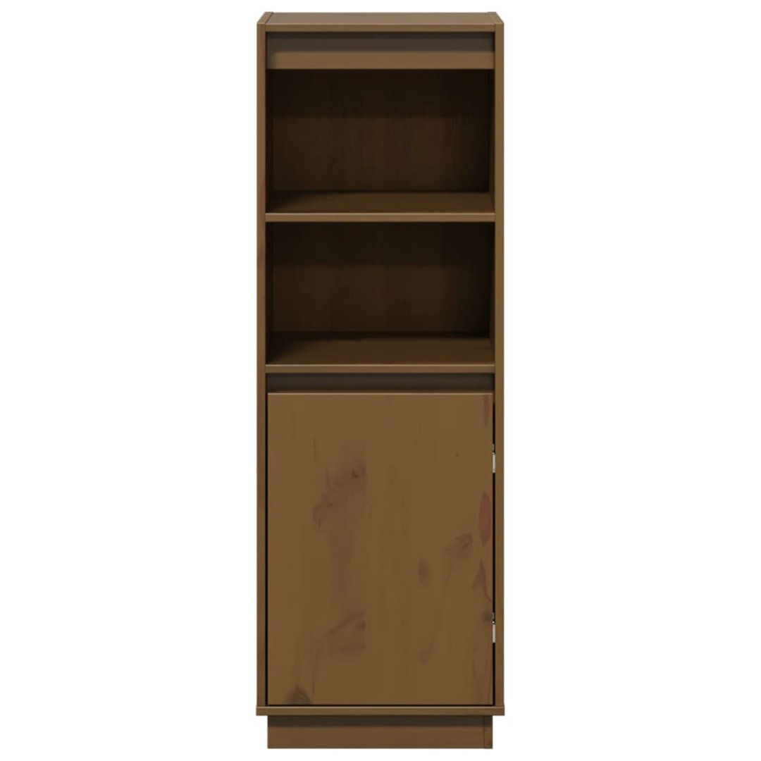 Highboard Honigbraun 37x34x110 cm Massivholz Kiefer