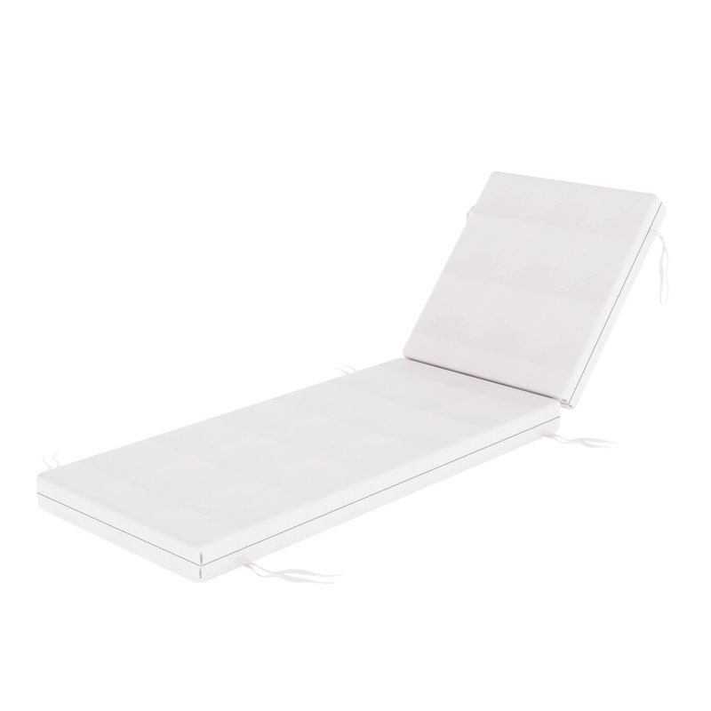 Lani Sunbrella Outdoor Chaise Lounge Cushion, Sunbrella Play Snow, 22.5" W x 74" D