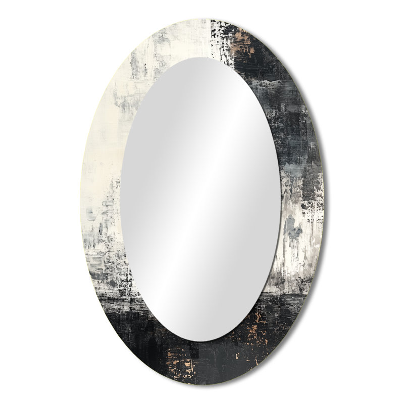 Miroir mural noir et blanc Boho Pottery, 36 po x 24 po