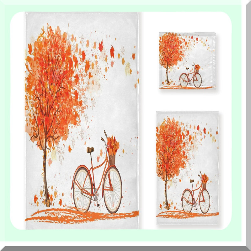 Autumn Breeze 3-Piece Towel Set - Soft & Multifunctional for Home, Kitchen, Hotel, Gym, Swim, Spa