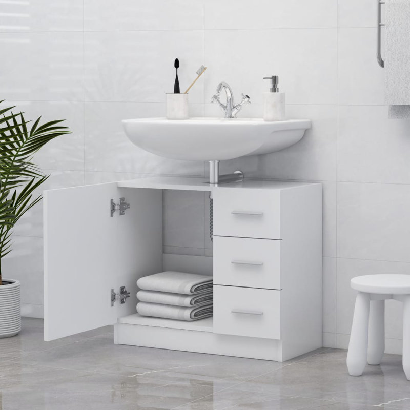 Armoire en carton 24,8 po x 11,8 po x 21,3 po Latitude Run®, Blanc
