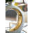 11X3.1X12" Round Vase,White/Gold