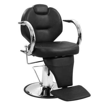 Fauteuil de coiffure professionnel, fauteuil de barbier inclinable hydraulique pivotant à 360°, hauteur réglable, large assise en cuir PU pour coiffeur, spa, shampoing, tatouage