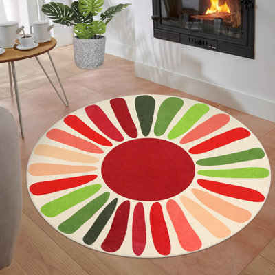Mignon tapis lavable à la machine Sunburst