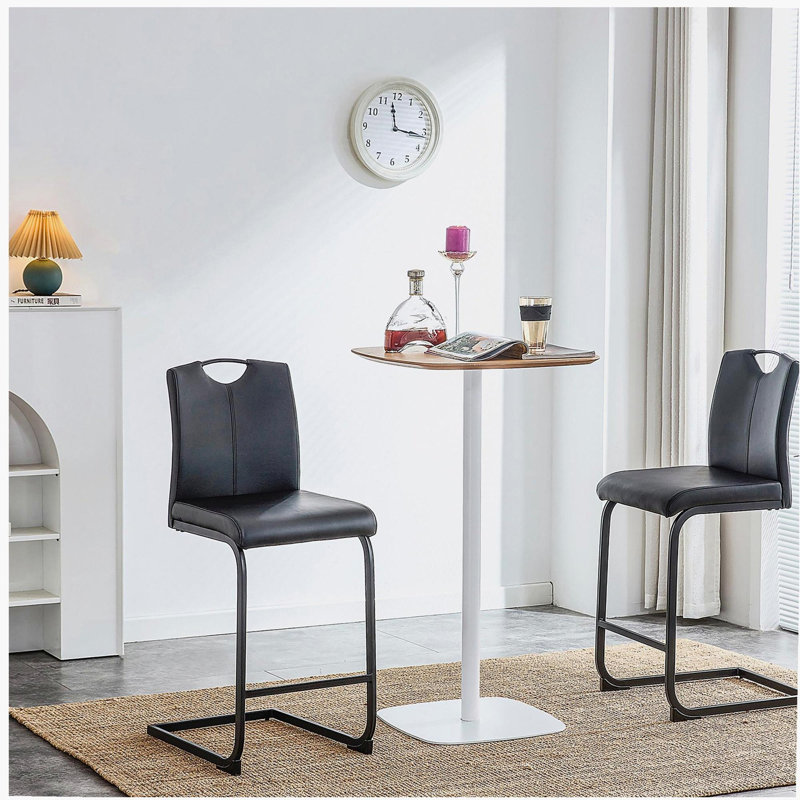 Ensemble de 2 chaises noires en polyuréthane