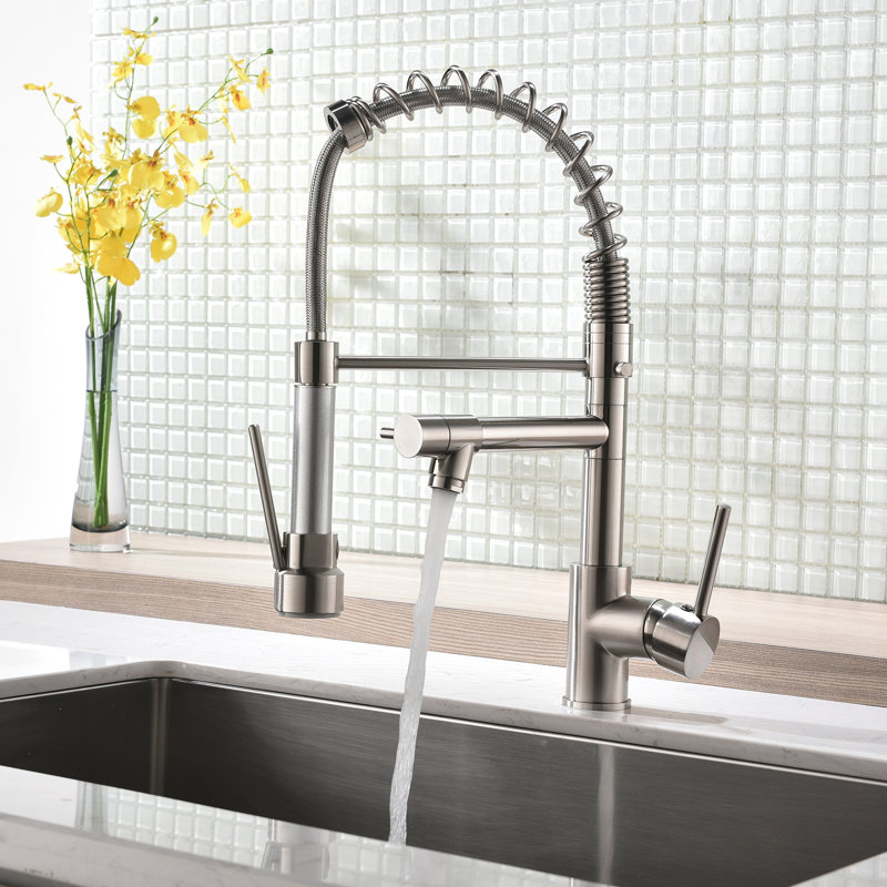 Clihome Pull Down Kitchen Faucet, Brushed Nickel