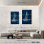 Voilier sur toile de jute bleue I-210798730