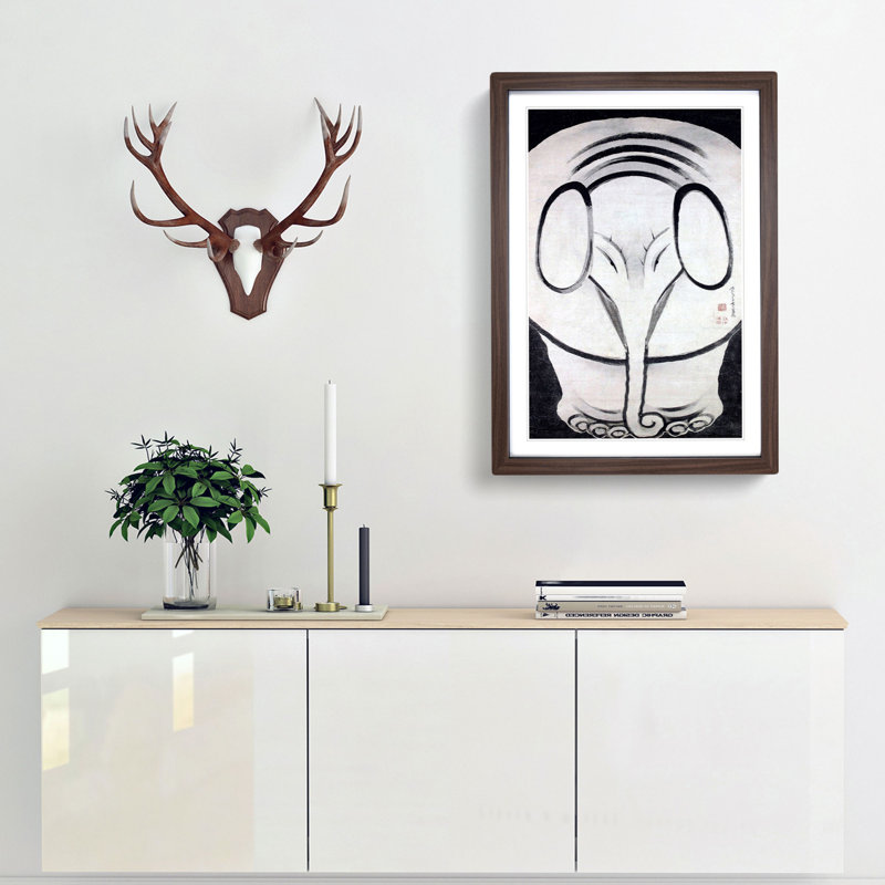 Elephant by Ito Jakuchu - Picture Frame Painting Print, Walnut Framed, 36cm H x 27cm W x 2cm D
