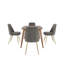 Ensemble de salle à manger Fairfield Mid-Century, velours gris, table 59 po et 4 chaises-660867454