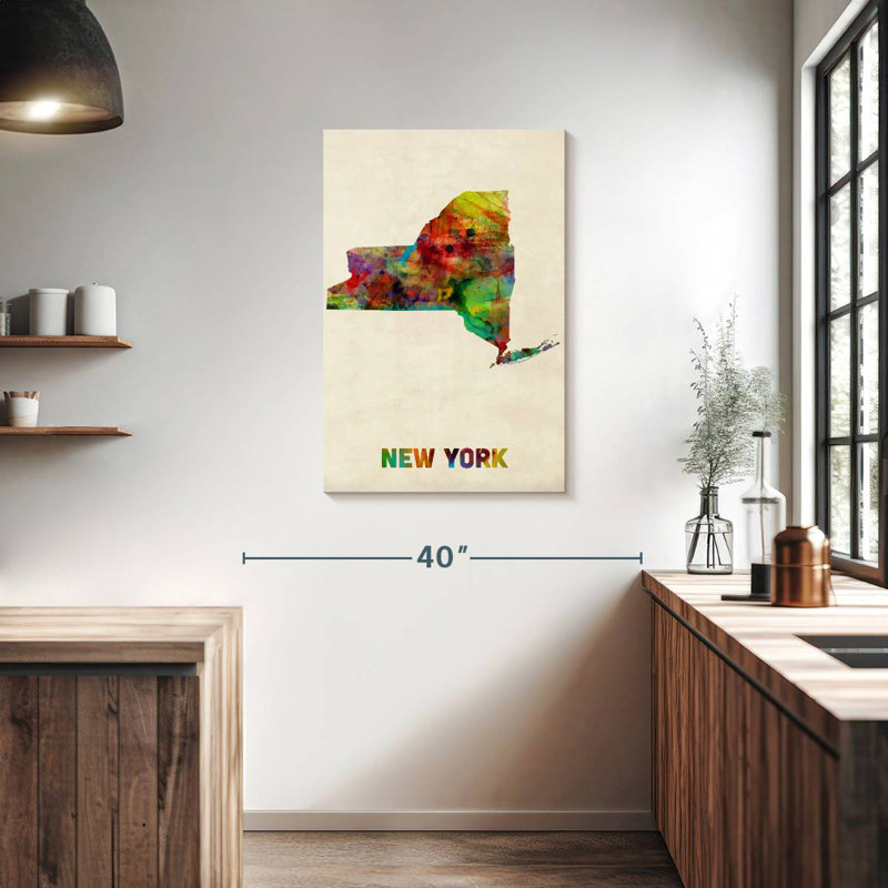 Carte d'aquarelle Aliaz New York, H 36 po x l 24 po