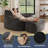 Large Corduroy Compression Bean Bag Chair with Ottoman Memory Foam Lazy Floor Sofa-1710286161