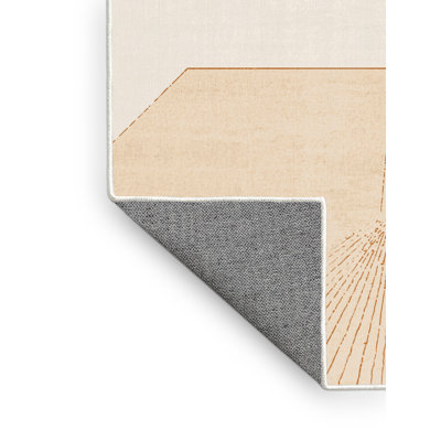 Tapis beige lavable à la machine Abaokoro