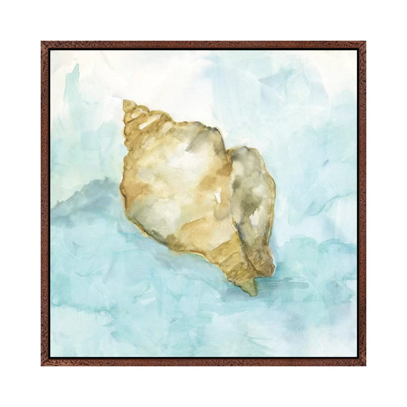 Biscayne Treasure I by Nan - Painting on Canvas, 45.72 cm H x 45.72 cm W, Classic Brown Wood Framed