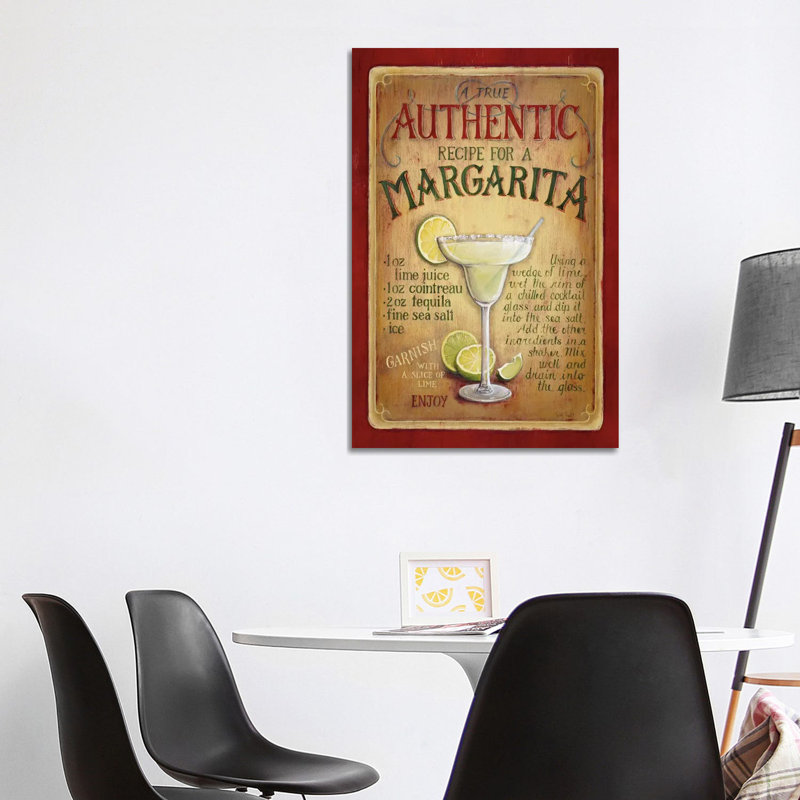 « authentique margarita » par lisa audit, affiche rétro sur toile, H 18 po x l 12 po x P 1,5 po, Toile tendue, Pas de tapis