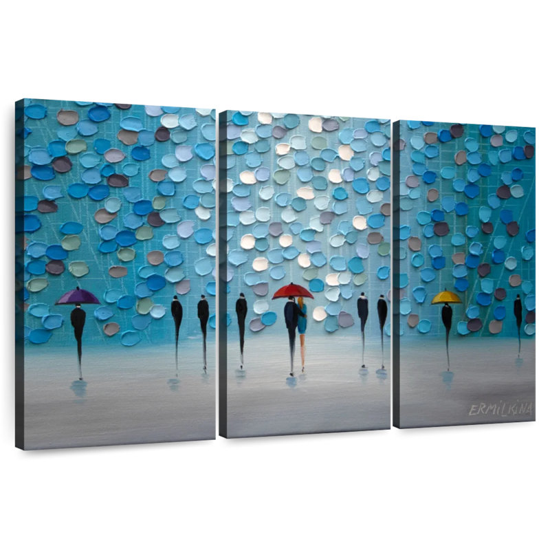 3 Tiny Umbrellas, 32" H x 50" W