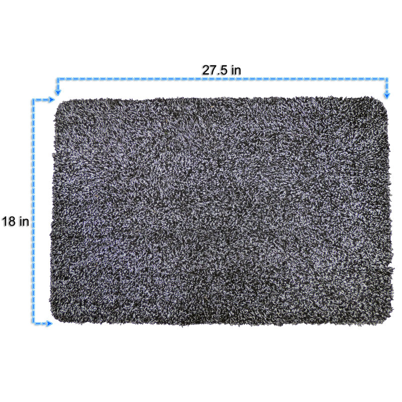 Crisfield Non-Slip Indoor Doormat, Black/Gray