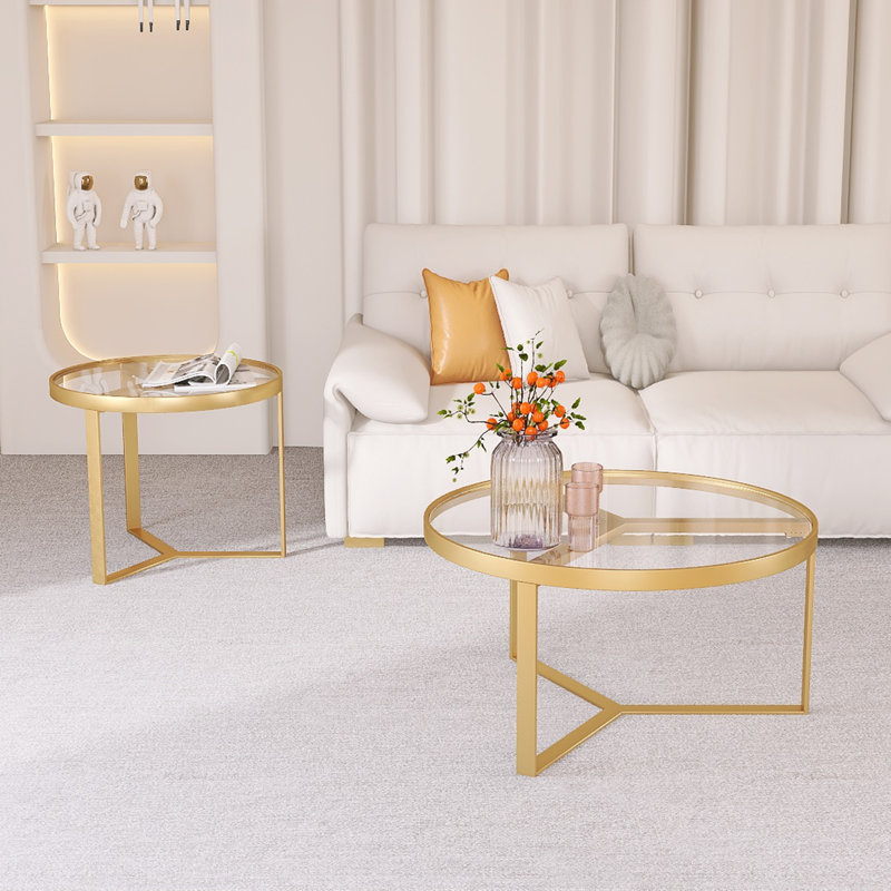 Glass Top Nesting Coffee Table