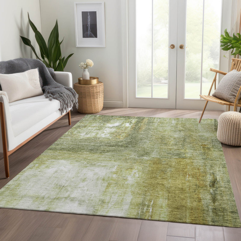 Machine Washable Indoor/Outdoor Chayden ACN1095 Sage Rug, Rectangle 8' x 10'