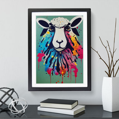 XV1022-3937X Sheep Drip No.5 Abstract - Single Picture Frame Print