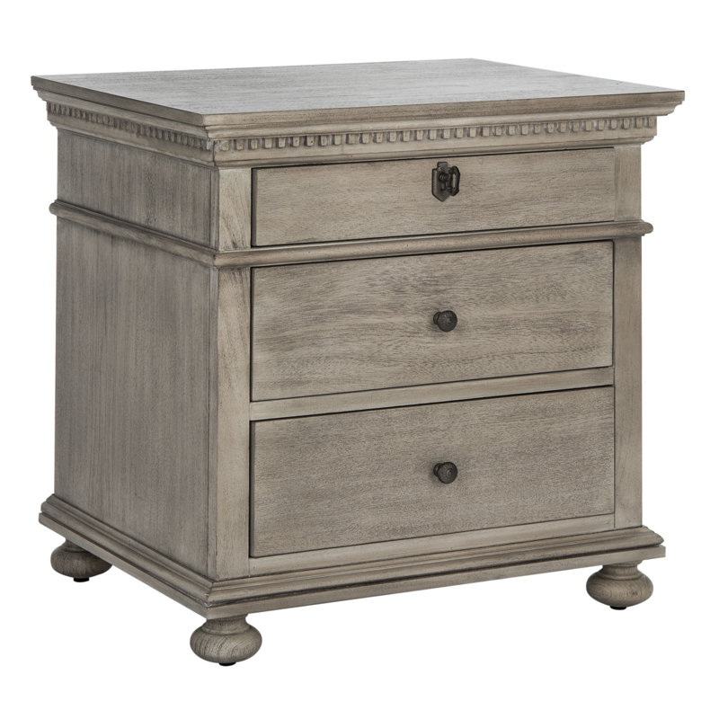 Table de chevet 3 tiroirs Ceri, Beige