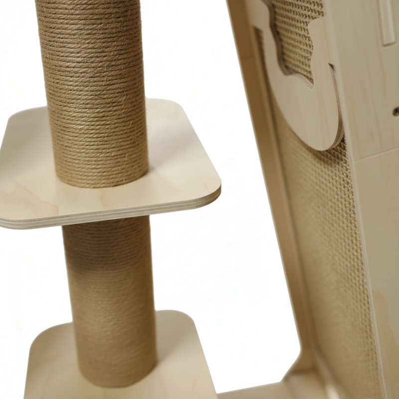 Tour pour arbre à chat 60 "à niveaux multiples avec poteaux à griffer et jouets suspendus