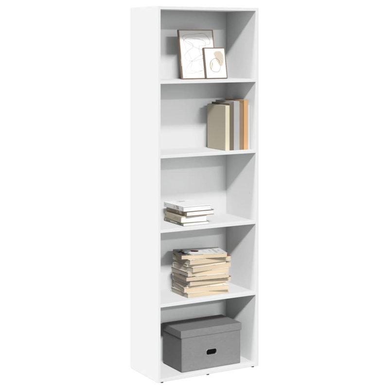 Analuisa Bookcase, (4 Shelves) 189cm H x 60cm W x 30cm D, White
