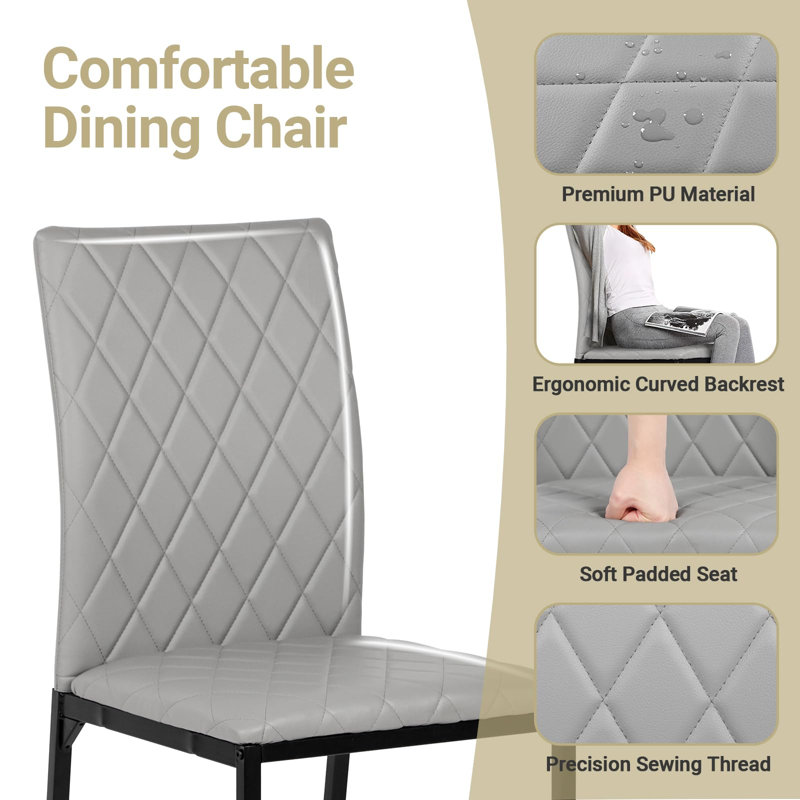 Dining Set, Grey, Black