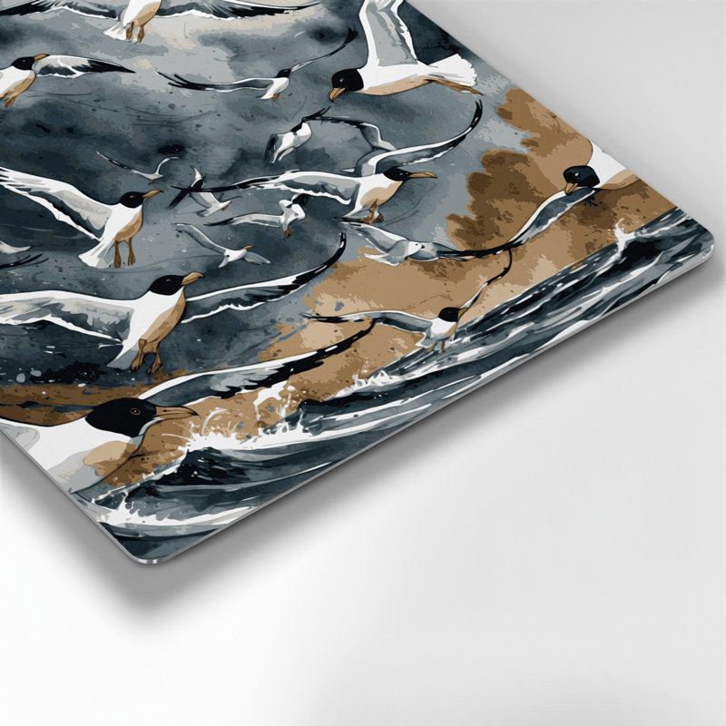 Oiseaux, art mural en métal noir, H 96 po x l 96 po x P 0,05 po