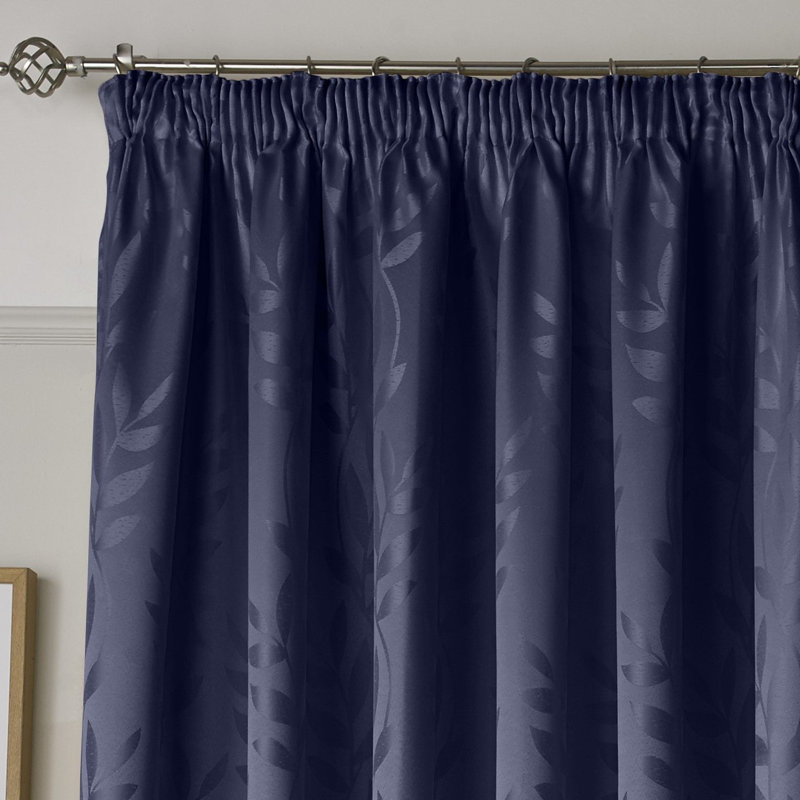 Semi Sheer Curtain Pair, 228 cm W x 228 cm D, Navy