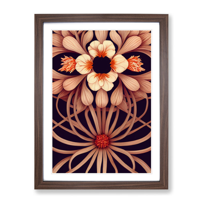The Dynamic Flower - Single Picture Frame Print, 34cm H x 25cm W x 2cm D, Walnut Framed