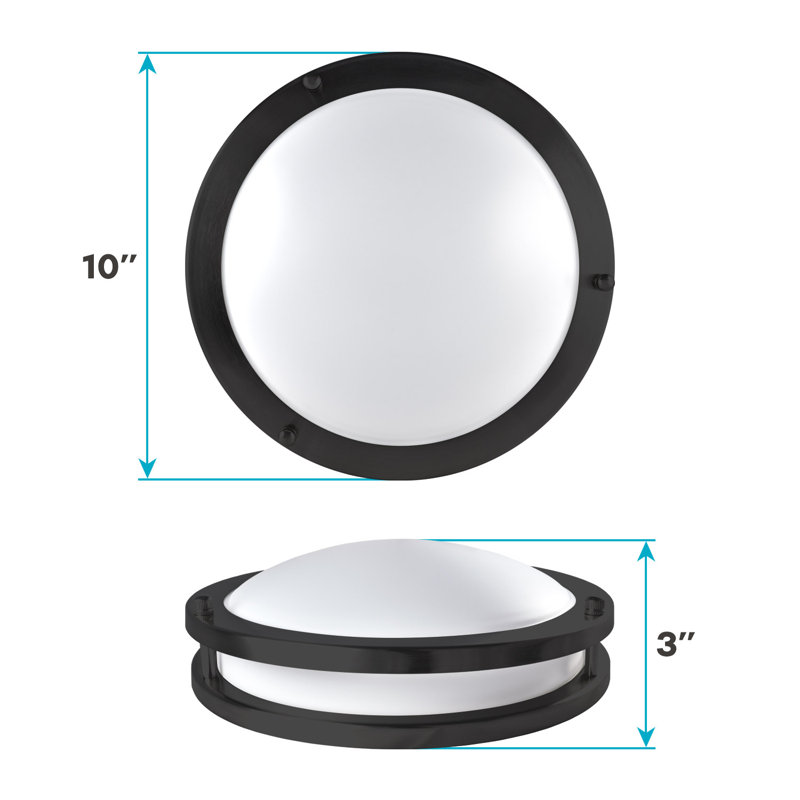 Plafonnier encastré Eryx, H 10 po x l 10 po x P 3 po, Noir