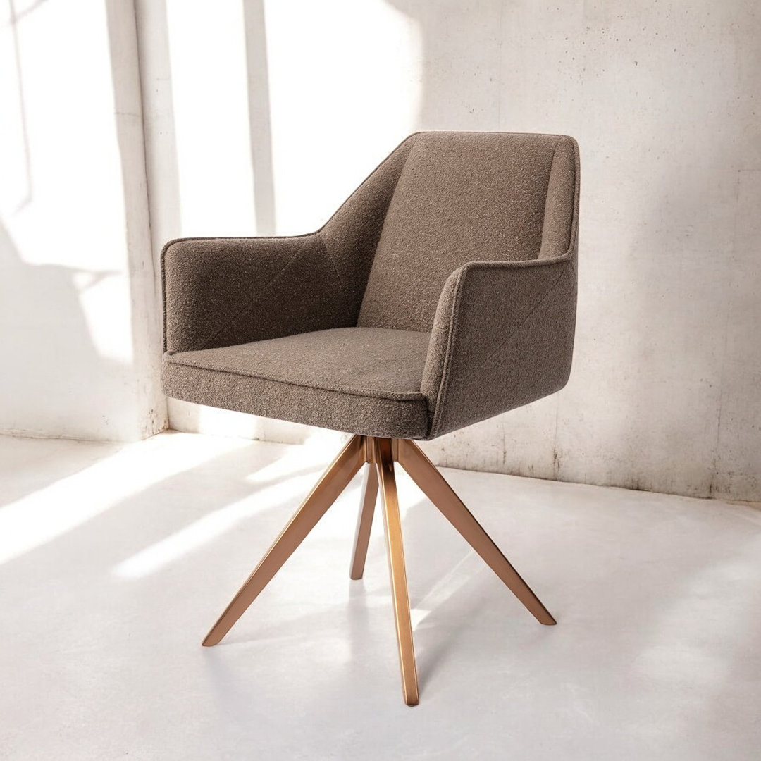 Dasean Polyester Upholstered Metal Armchair