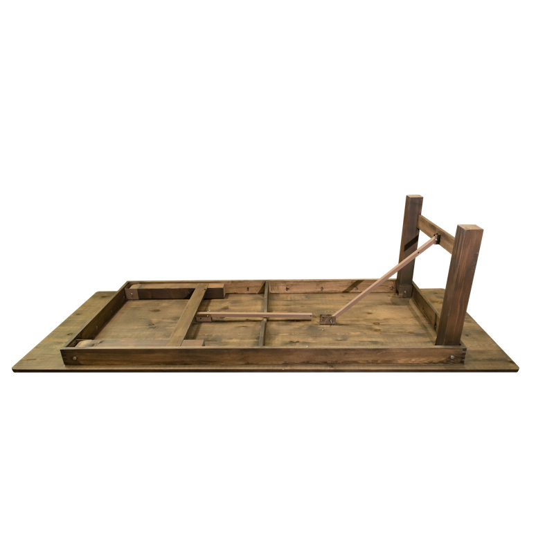 108 inch Natural Pine Wood Rectangle Folding Table