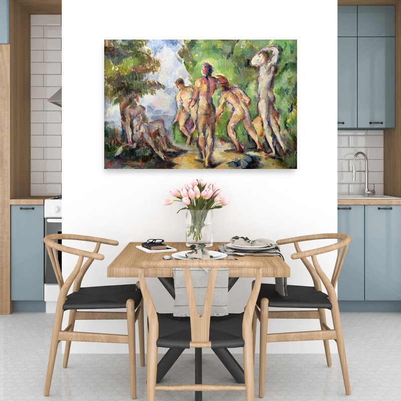 Baigneuses, vers 1892-1894, estampe d'art mural abstrait contemporain, H 32 po x l 48 po